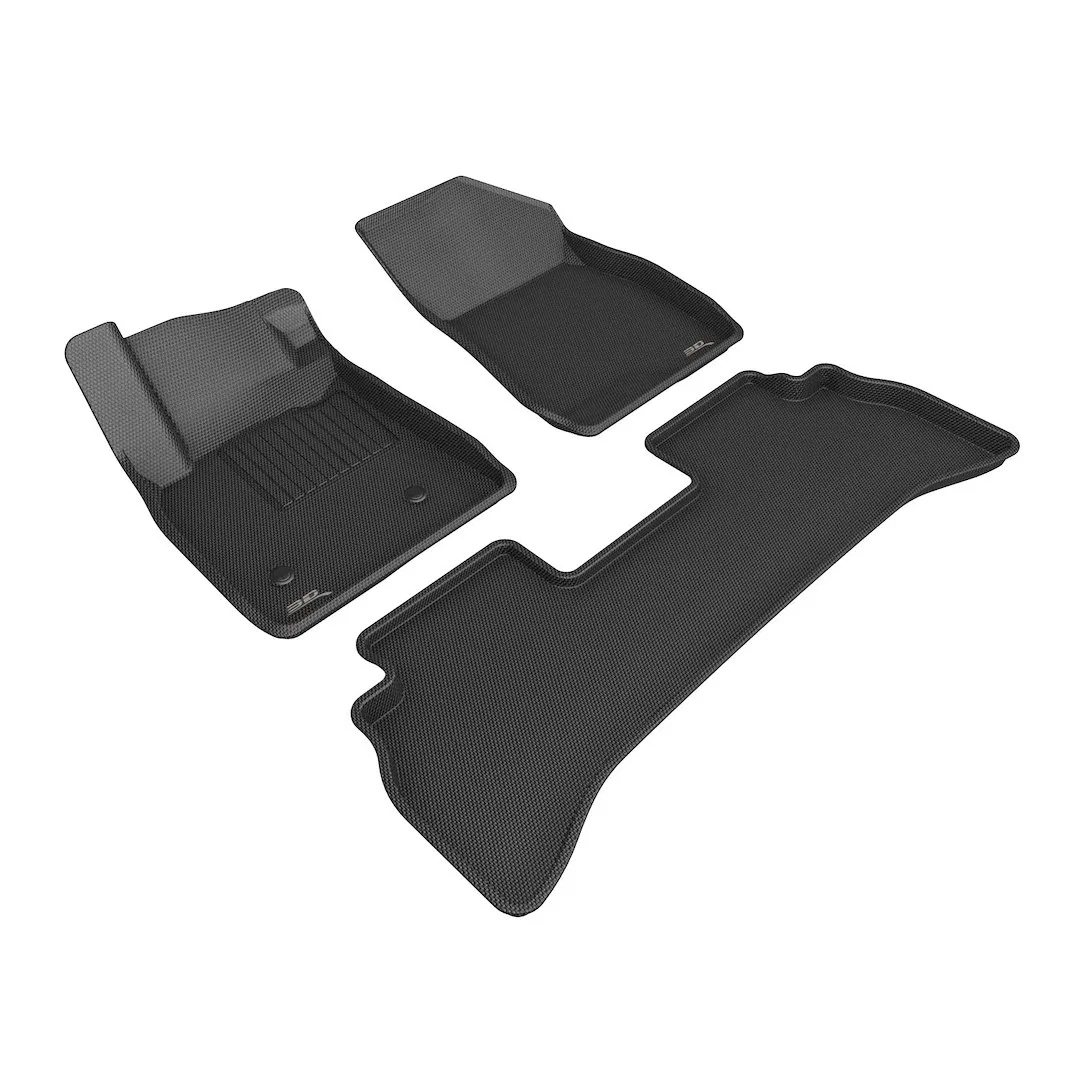 L1CH10301509 – 3D MATS/U-AC Floor Liner, Black Custom Fit Raised Edge Thermoplastic Rubber Of Carbon Fiber Texture 3 ...